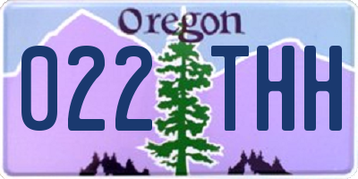 OR license plate 022THH
