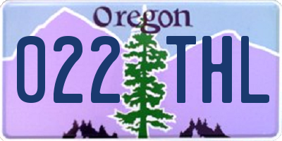 OR license plate 022THL