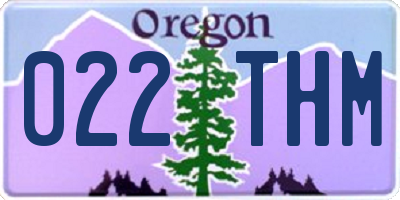 OR license plate 022THM