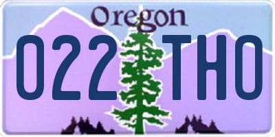 OR license plate 022THO