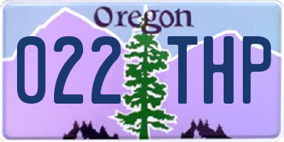 OR license plate 022THP