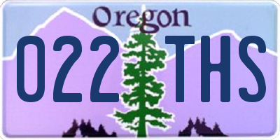 OR license plate 022THS