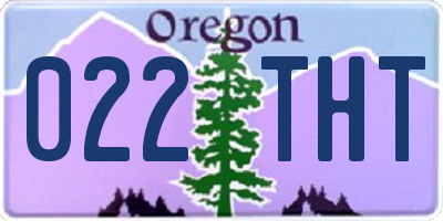 OR license plate 022THT