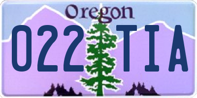 OR license plate 022TIA