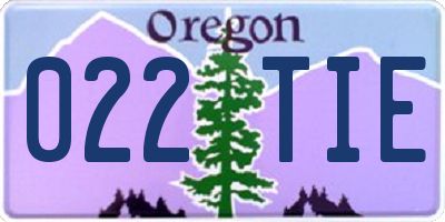 OR license plate 022TIE