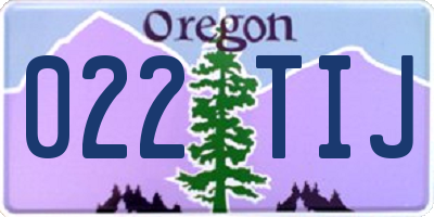 OR license plate 022TIJ