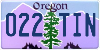 OR license plate 022TIN