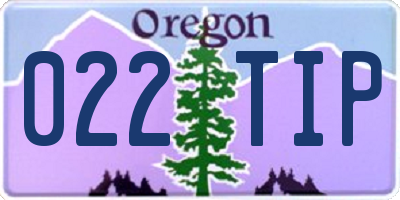 OR license plate 022TIP