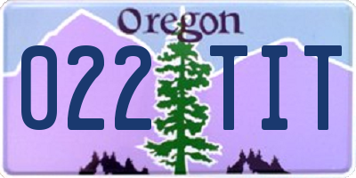 OR license plate 022TIT