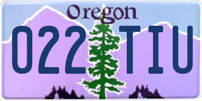 OR license plate 022TIU