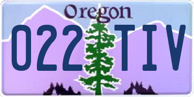 OR license plate 022TIV