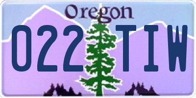 OR license plate 022TIW