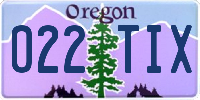 OR license plate 022TIX
