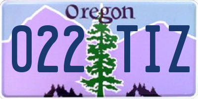 OR license plate 022TIZ