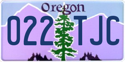 OR license plate 022TJC