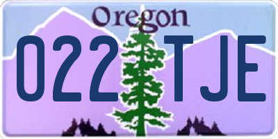 OR license plate 022TJE