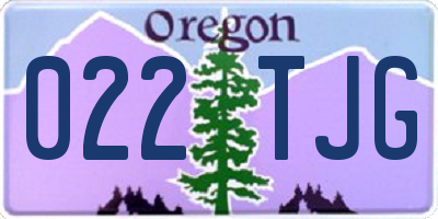 OR license plate 022TJG