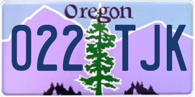 OR license plate 022TJK