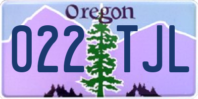 OR license plate 022TJL