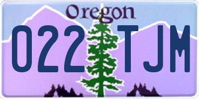 OR license plate 022TJM