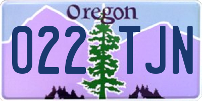 OR license plate 022TJN
