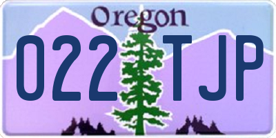 OR license plate 022TJP