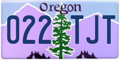 OR license plate 022TJT