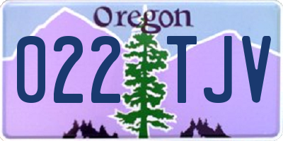 OR license plate 022TJV