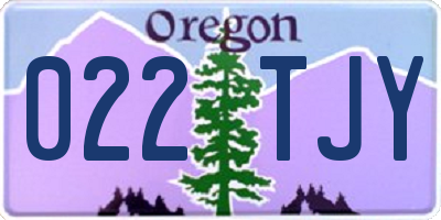 OR license plate 022TJY