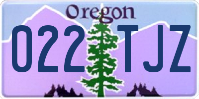 OR license plate 022TJZ
