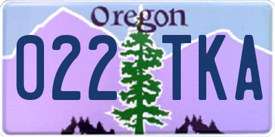 OR license plate 022TKA