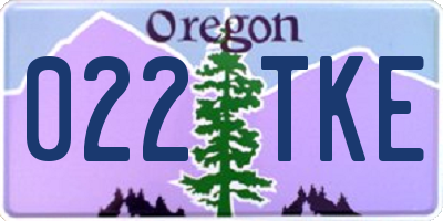 OR license plate 022TKE