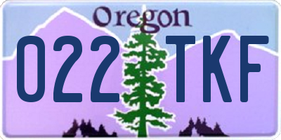 OR license plate 022TKF