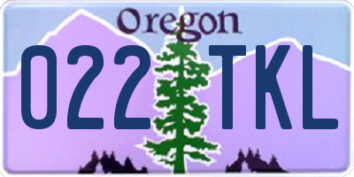 OR license plate 022TKL