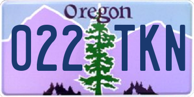 OR license plate 022TKN