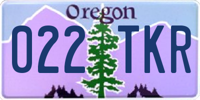 OR license plate 022TKR