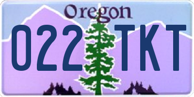 OR license plate 022TKT