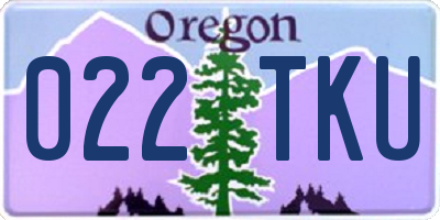 OR license plate 022TKU