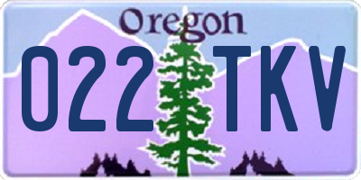 OR license plate 022TKV