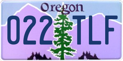 OR license plate 022TLF
