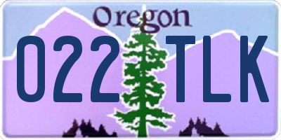 OR license plate 022TLK
