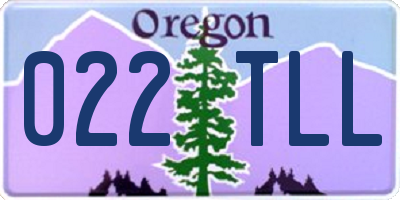 OR license plate 022TLL