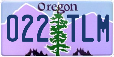 OR license plate 022TLM