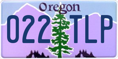 OR license plate 022TLP
