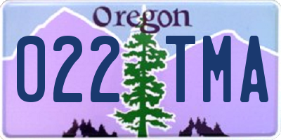 OR license plate 022TMA