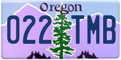 OR license plate 022TMB