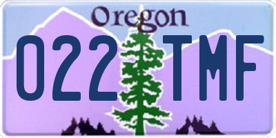 OR license plate 022TMF