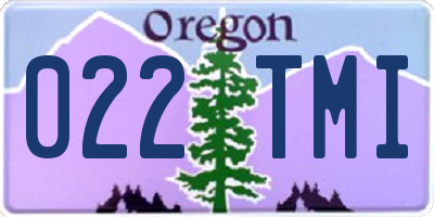 OR license plate 022TMI