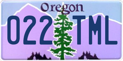 OR license plate 022TML