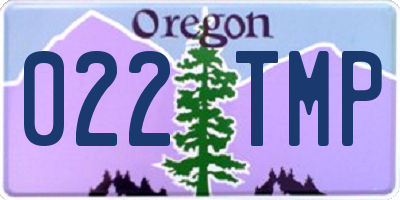 OR license plate 022TMP